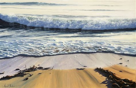 The Beach II Vincent Basham Seascape Artist Cornwall