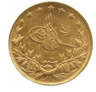 Goldmünze 100 Kurush Piaster Türkei osmanisches Reich SW10495