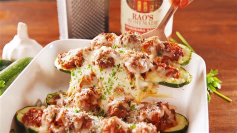 Meatball Zucchini Boats