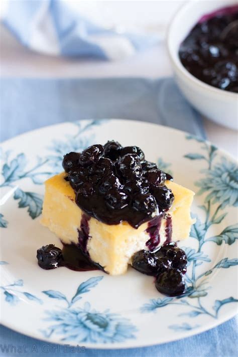 Blintz Souffle With Blueberry Sauce - What A Girl Eats