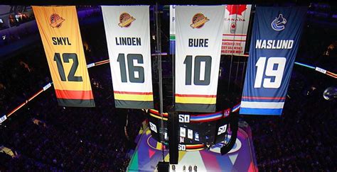 Canucks welcome back Linden, Naslund, and unveil new colourful banners ...