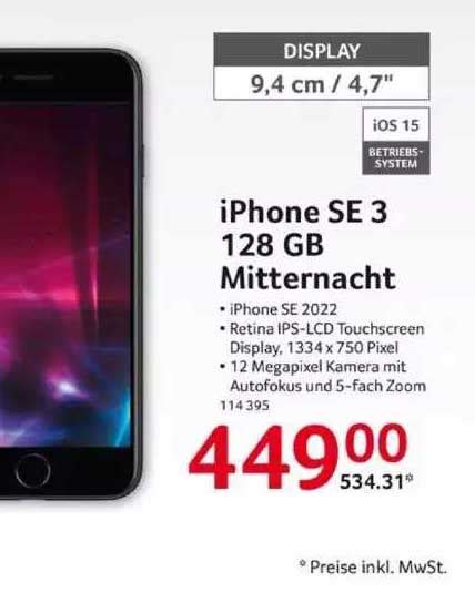 Iphone Se Gb Mitternacht Angebot Bei Selgros Prospekte De