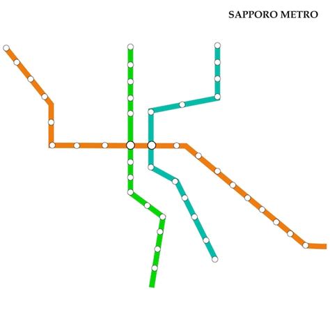 Karte Der U Bahn Von Sapporo Premium Vektor