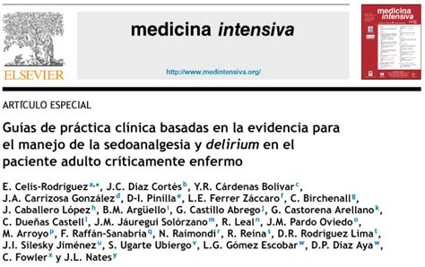 Guías De Práctica Clínica Basadas En La Evidencia Para El Manejo De La