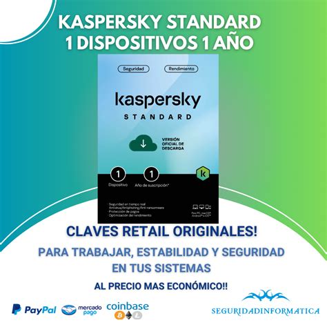 Kaspersky Standard 1 Dispositivos 1 Año Seguridad Informatica