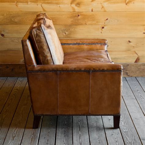 Murray Loveseat In Buffalo Leather Classic Worn Leather Loveseat