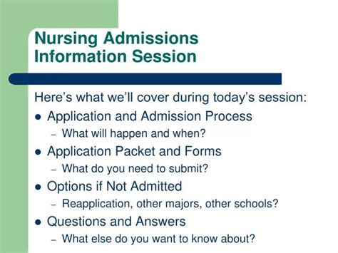 Ppt Nursing Admissions Information Session Powerpoint Presentation