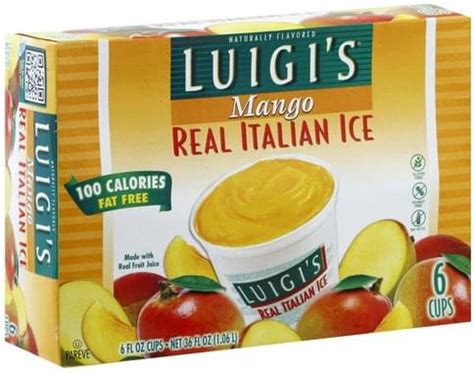 Luigi's Real, Mango Italian Ice - 6 ea, Nutrition Information | Innit