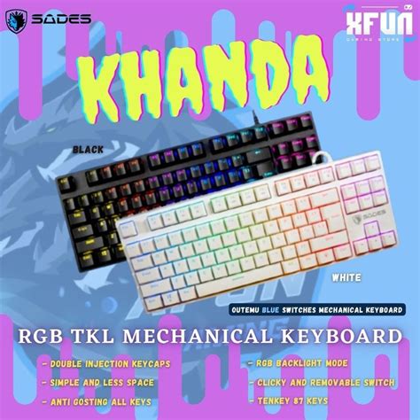 Jual Keyboard Gaming Mechanical TKL Sades Khanda Removable Switch