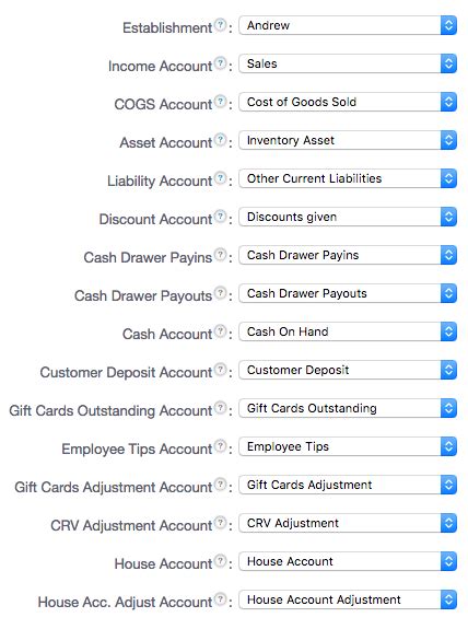 QBO Mapping Account Types