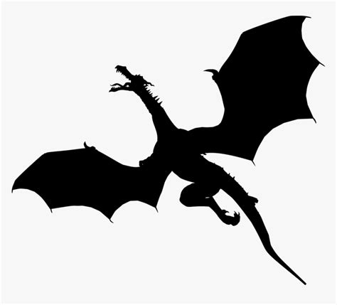 Flying Dragon Silhouette - Flying Dragon Silhouette Png, Transparent Png - kindpng