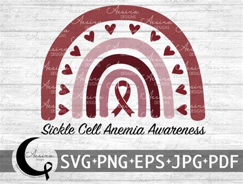 Sickle Cell Anemia Rainbow Ribbon Svg Sickle Cell Anemia Etsy