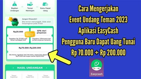 Cara Mengerjakan Event Undang Teman Aplikasi Easycash Pengguna