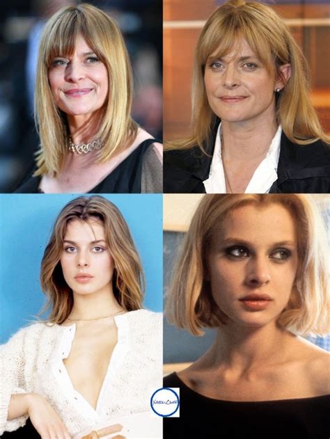 Four Different Pictures Of Women With Blonde Hair