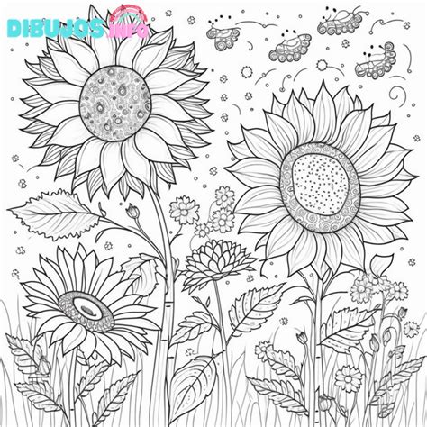 Dibujos De Girasoles Para Colorear E Imprimir Gratis