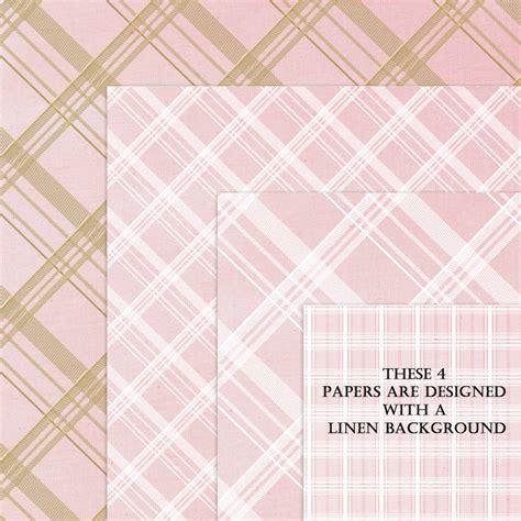 New Pink Plaid Digital Paper Sparkling Pink And Black Digital