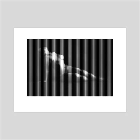 Lillias Right Nude Black And White Vertical Linear Mosaic An Art Print By Carlos Thomas