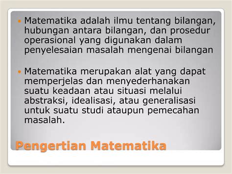 Peran Matematika Sebagai Alat Berpikir Ppt