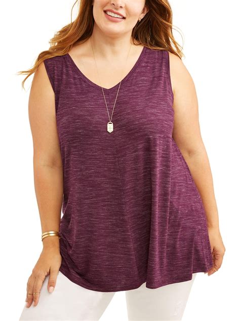 Terra And Sky Terra And Sky Womens Plus Size Swing Tank