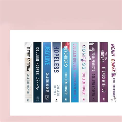 Colleen Hoover Book Spine Art Print COHO Book Cover Art Book Lovers