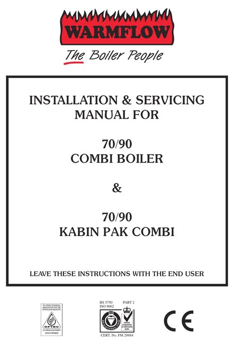 WARMFLOW COMBI 70 INSTALLATION SERVICING INSTRUCTIONS MANUAL Pdf