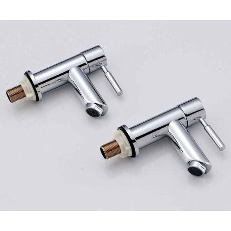 Pair Bathroom Sink Twin Taps Bath Basin Mini Mixer Modern Chrome Hot Cold Water Kitchen