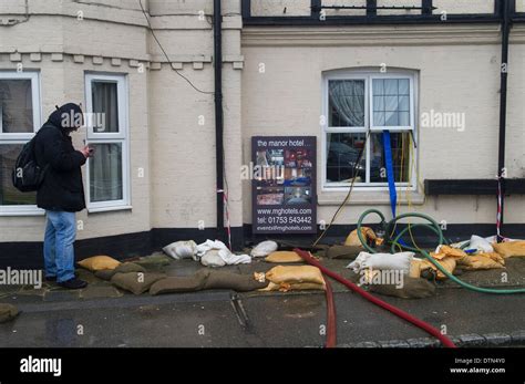 Datchet Floods. Sandbags used to prevent flooding around houses and ...