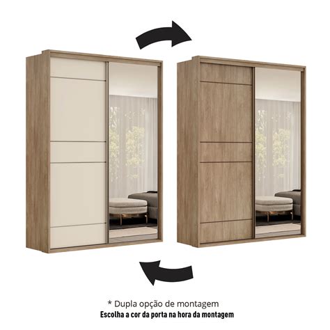 Guarda Roupa Solteiro Qualita Portas Gavetas Espelho Mdf