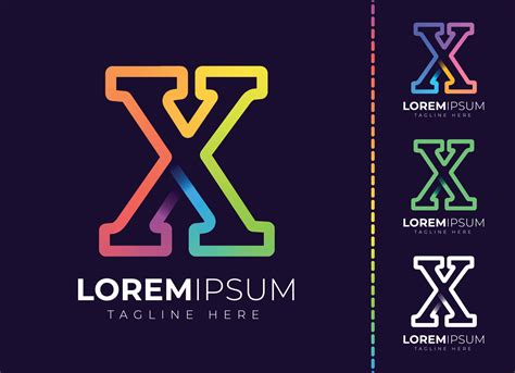 Logotipo De Degradado Colorido Inicial De Letra X Diseño Moderno Del Logotipo De La Letra X