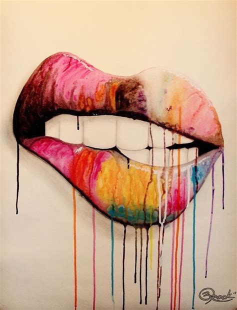 Красочные губы Lips Painting, Abstract Art Painting, Watercolour Art ...