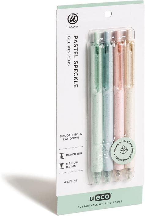 U Brands U Eco Gel Ink Pens Pastel Speckle 4 Count