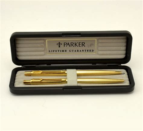 Parker 75 Classic Ballpoint Pen Set - "Imperial" Gold Filled (Excellent) - Peyton Street Pens