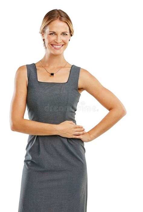 Fashion Stylish And Portrait Of A Woman In Clothes Isolated On A White