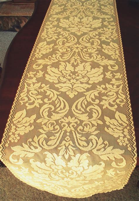 Table Runners Heritage Damask 14x64 Colonial Gold Table Runner Heritage