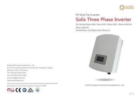 Pdf Pv Grid Tie Inverter Solis Three Phase Invertersolis Three Phase