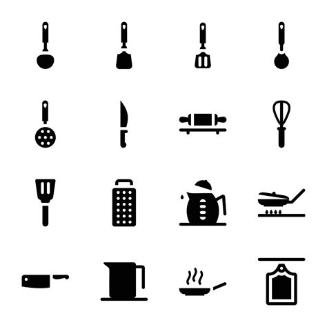 Kitchen Accessories Icons Pack 24103852 Vector Art at Vecteezy
