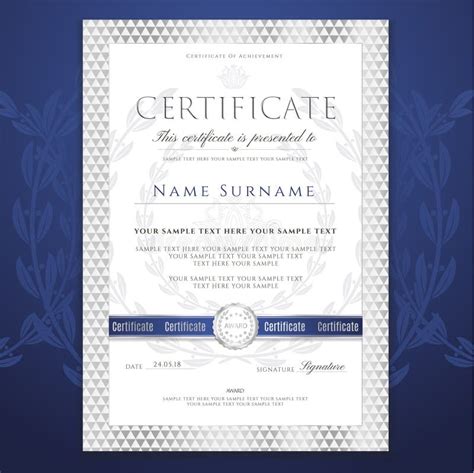 Certificate Template. Printable / Editable Design for Diploma ...