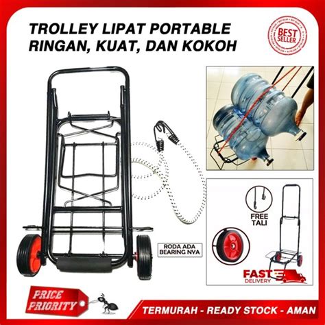 Jual Troli Lipat Portable Trolley Galon Air Besi Troley Alat Angkut