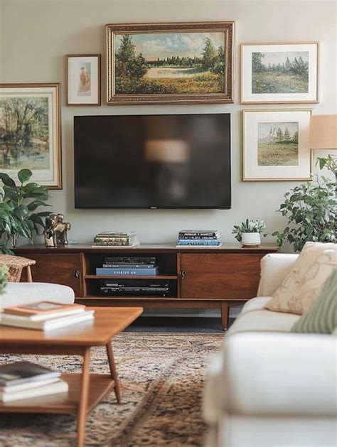 Quadros Na Sala De Tv - parede-tv-com-quadros-sala-de-estar-decorada - Viajando no ApêViajando ...