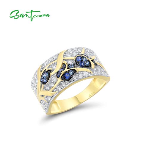 Santuzza Echt 925 Sterling Zilveren Ringen Voor Vrouwen Sparkling Blue