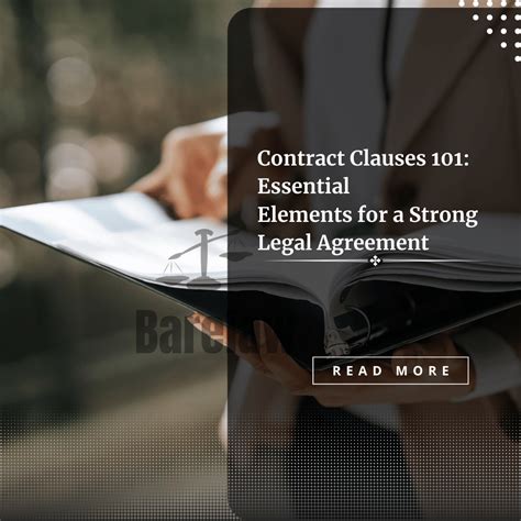 Contract Clauses 101 Essential Elements For A Strong Legal Agreement Barelaw