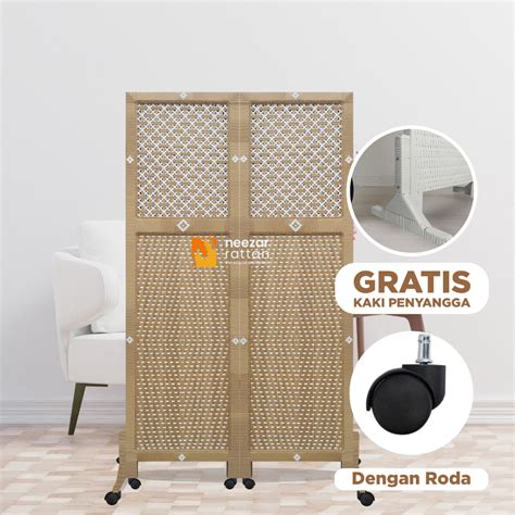 Jual READY STOCK 2 Pintu Sketsel Rotan No 09 Pembatas Penyekat