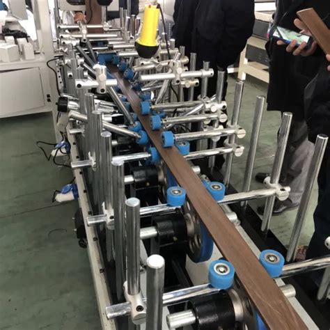 Woodworking Paper Pvc Veneer Door Frame Hot Melt Glue Pur Profile Wrapping Machine Profile