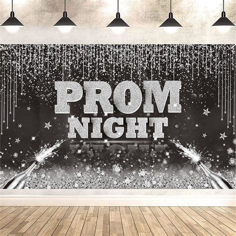 Prom Decorations 2024 Large Prom Night Backdrop Banner Sliver