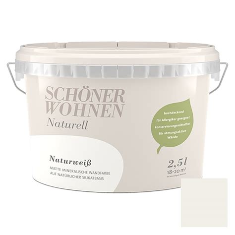 Schöner Wohnen Wandfarbe Naturell Naturweiß 2 5 l Matt BAUHAUS