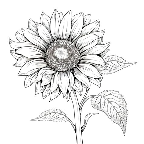 Sunflower Line Art Illustration Flower Drawing Sun Drawing Rat