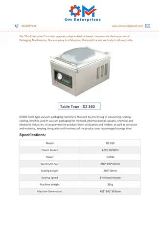 Single DZ 260 Vacuum Packaging Machines at Rs 39500 in Kalyan | ID ...
