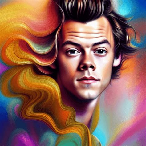 Harry Styles Whimsical Full Head And Shoulders Portrait Creative Fabrica