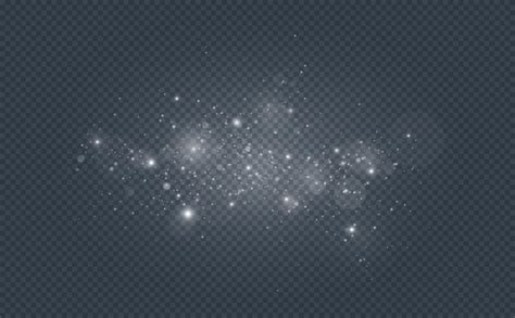 Белые искры и блестящий специальный световой эффект светящийся световой ...