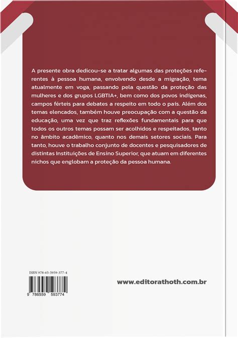 Editora Thoth A Prote O Da Pessoa Humana Temas Emergentes